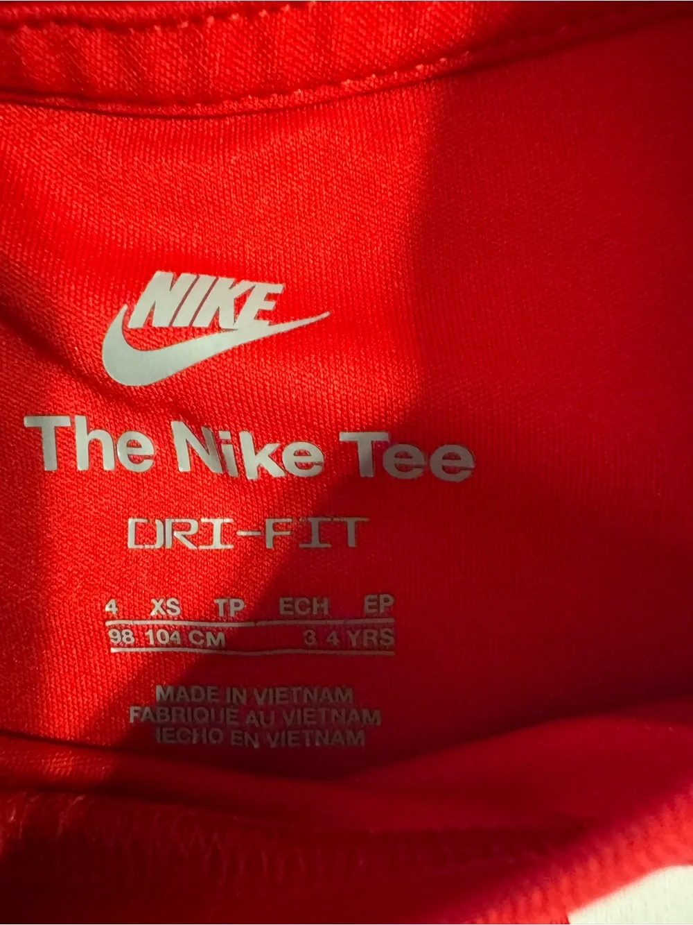 Nike Red Short Sleeve Tee with White Swoosh Logo